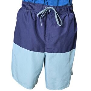 Nike Mens Swim Trunks Medium Blue Colorblock Lined Board Shorts‎ Beach Vacation